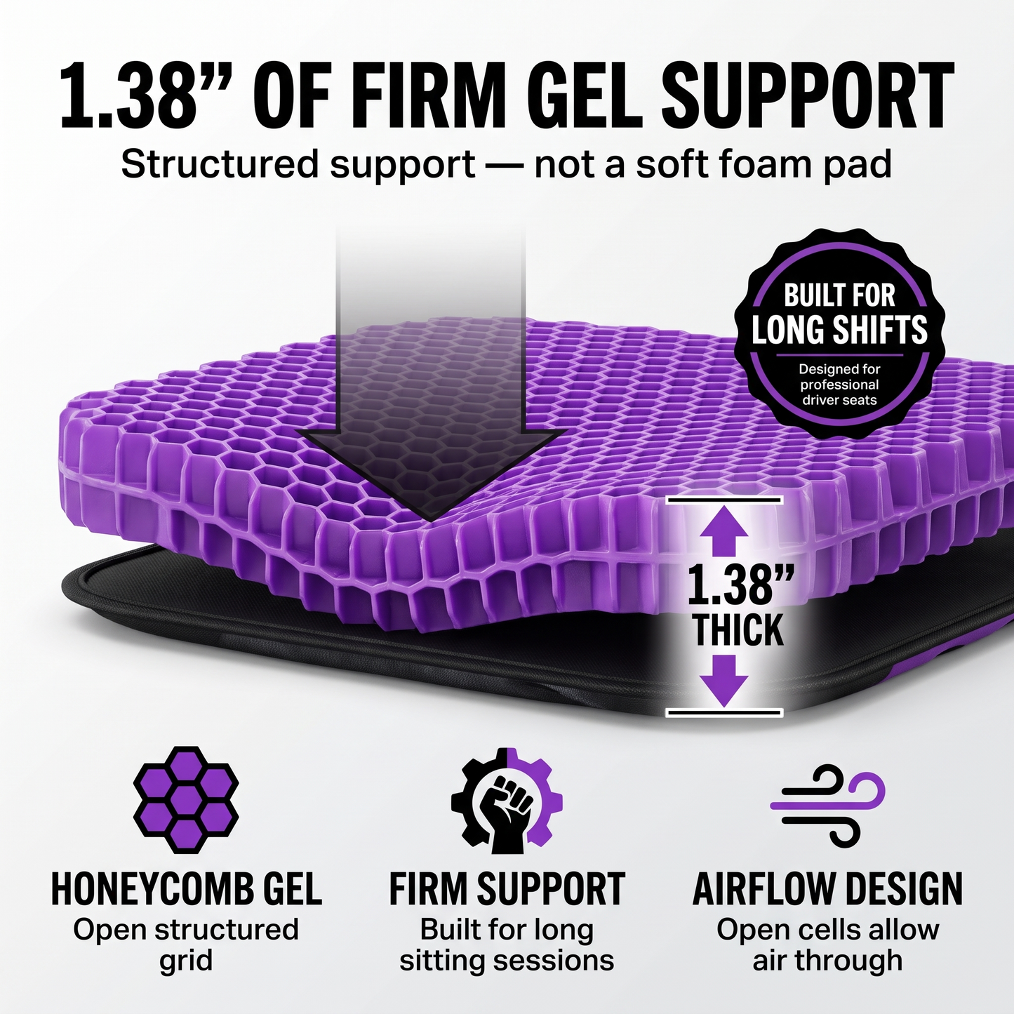 RigRest™ Driver Gel Seat Cushion